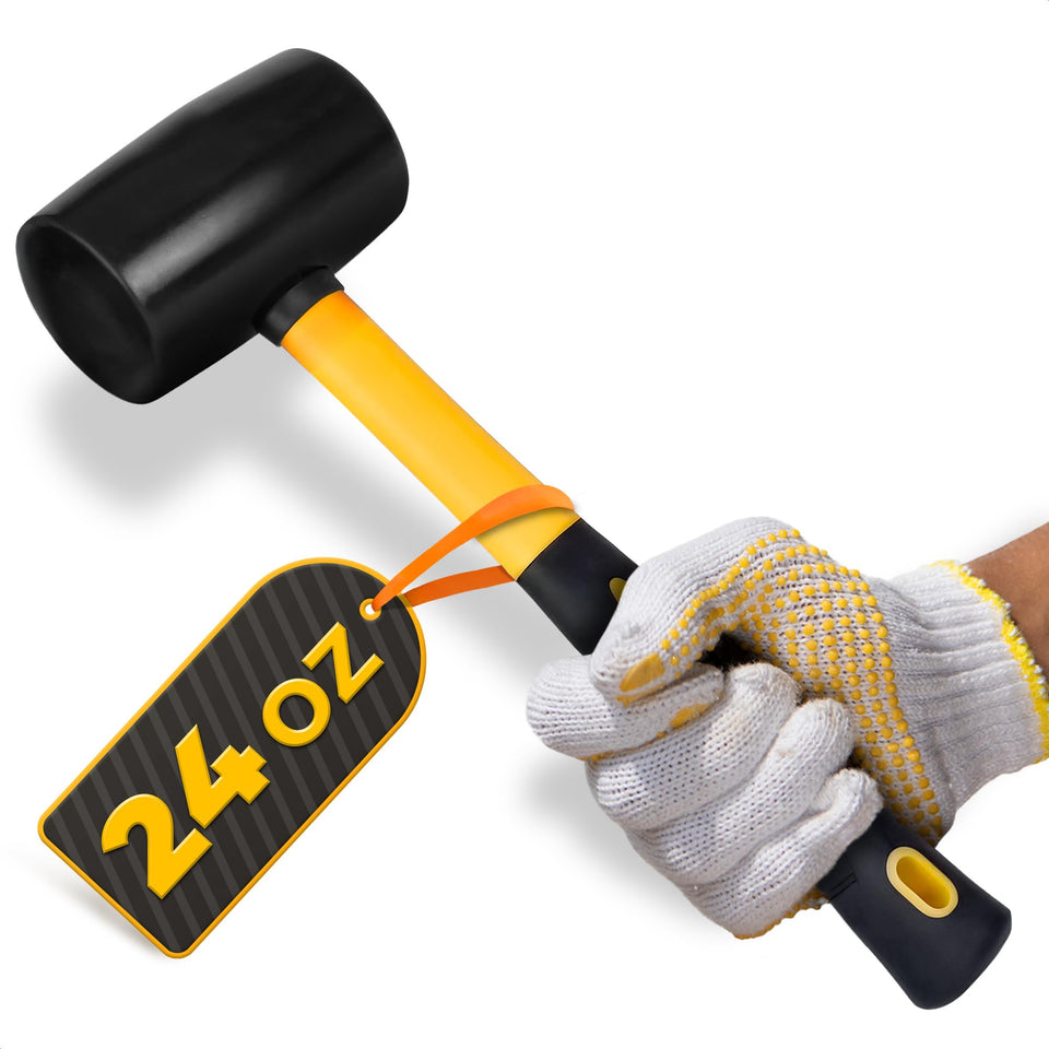 LEGLO 24oz rubber mallet head closeup showing durable soft strike for carpentry