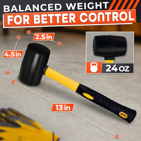 LEGLO rubber mallet ergonomic handle reduces hand fatigue during long tasks