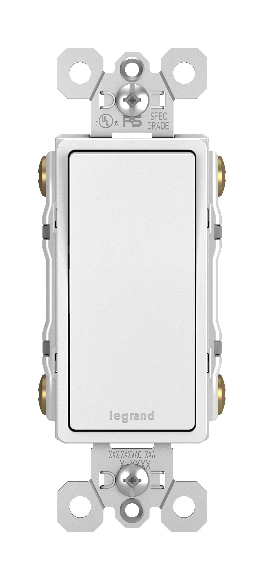 Legrand Radiant 4-way rocker switch white in a contemporary living room for multi-location lighting.