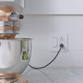 Radiant screwless finish in white complements modern decor and switches.
