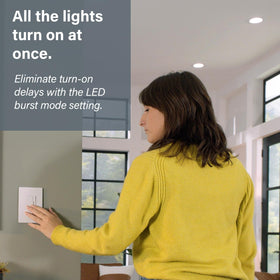 Legrand Radiant dimmer calibration button close-up enabling precise end-point adjustment