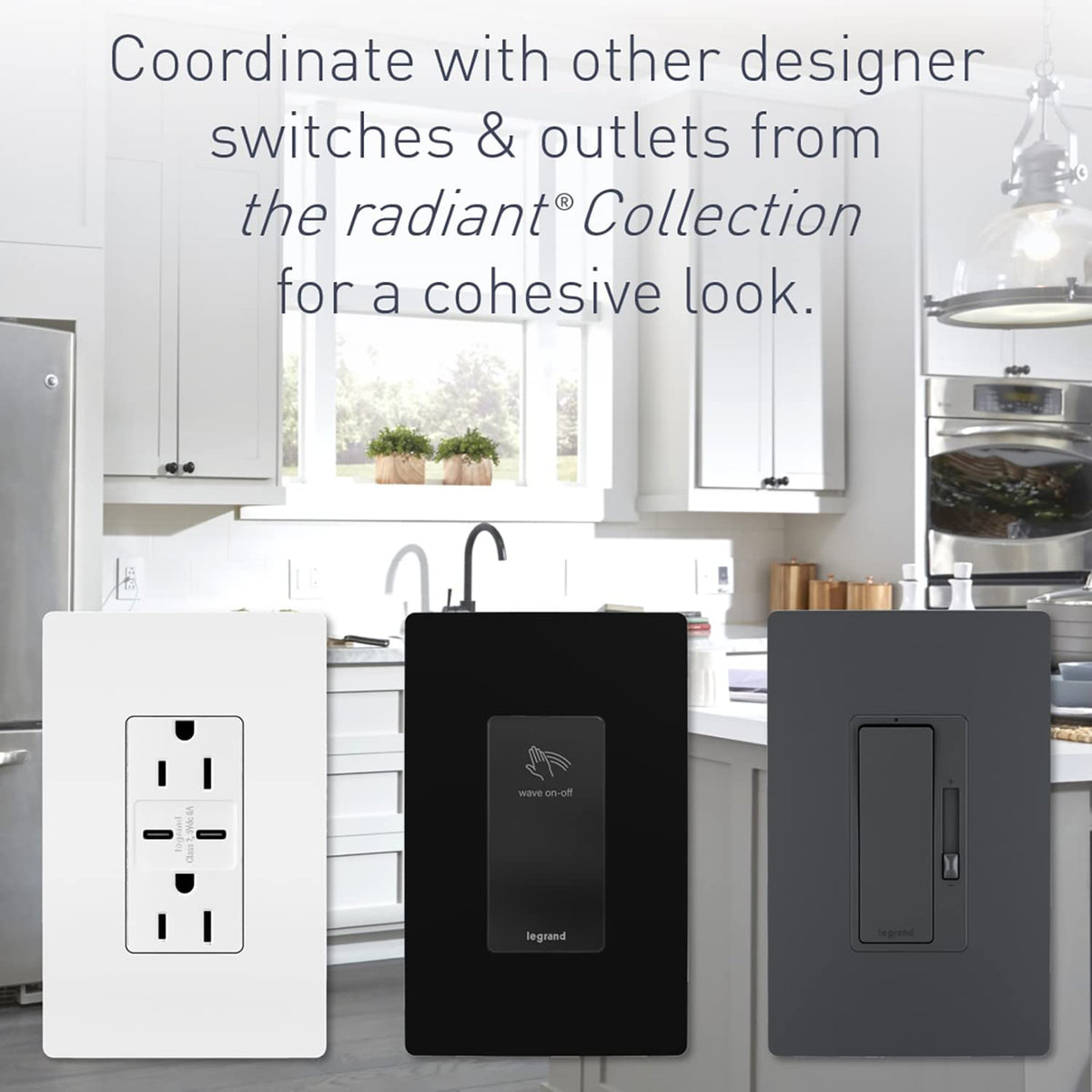 Posted terminal screws and accessible design on Legrand Radiant GFCI outlet