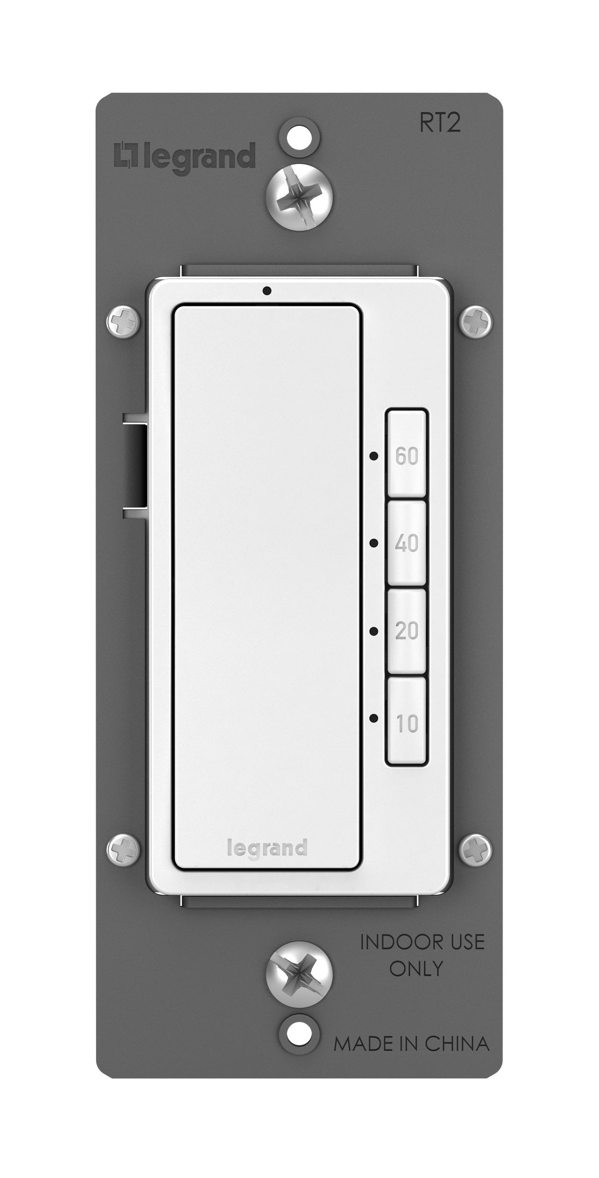 Legrand Radiant timer wall switch front view for easy energy-efficient lighting control