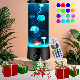 LEHAHA jellyfish lamp remote-control use for easy mood lighting.