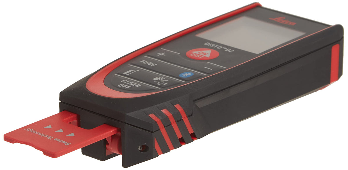 Leica DISTO D2 back-lit display improves readability in dim job sites.
