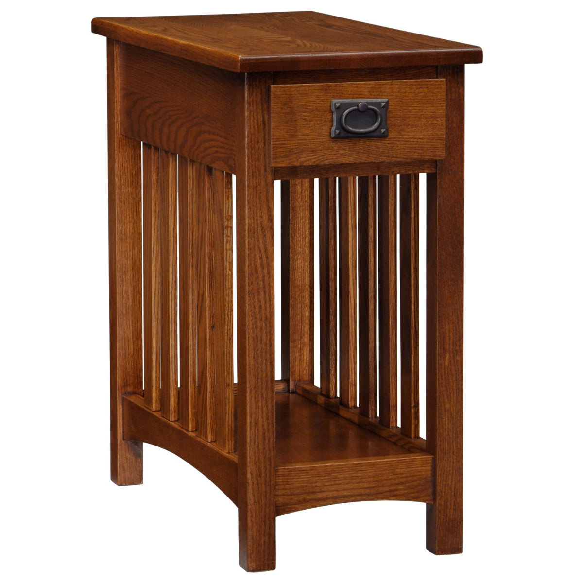 Leick Home Mission End Table with slatted sides adds craftsman appeal and versatile surface space.