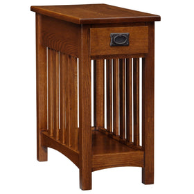 Leick Home Mission End Table with slatted sides adds craftsman appeal and versatile surface space.