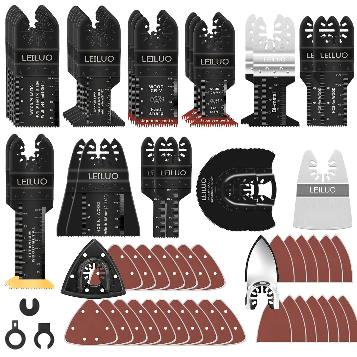 LEILUO 158-pcs multitool blade kit with storage bag for organized access to blades