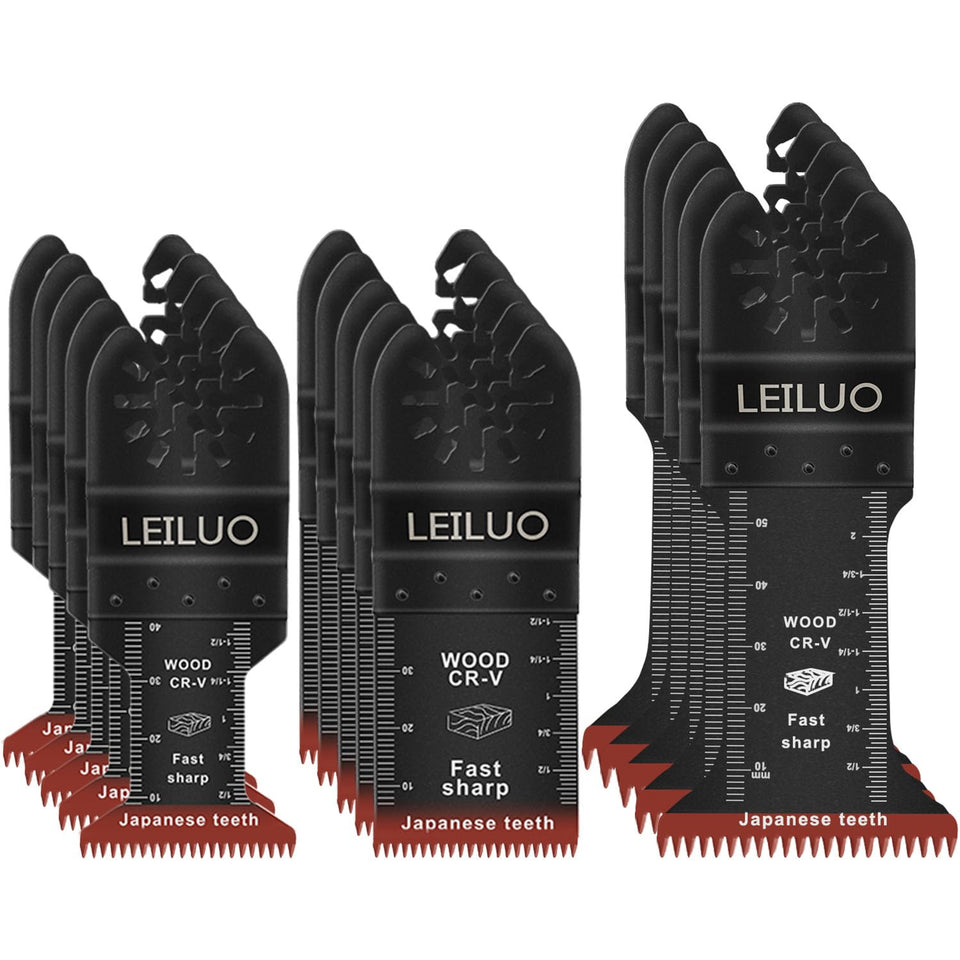 LEILUO 15P 34mm blades in action for fast, precise wood cuts.