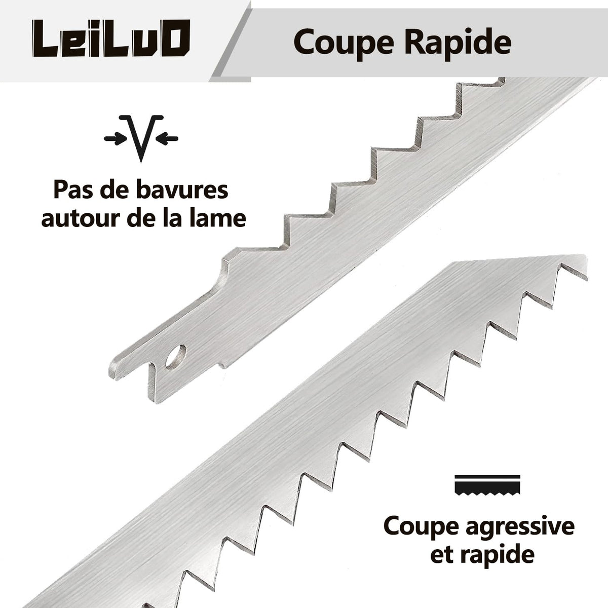 LEILUO 3-TPI blade design optimized for fast, debris-friendly cutting.