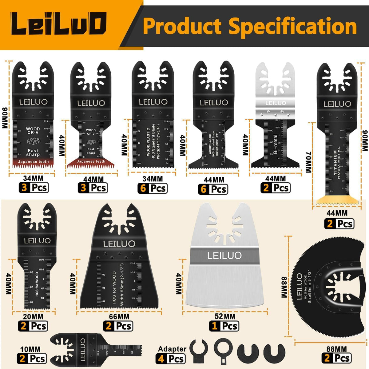 LEILUO 70mm titanium-coated blade for deeper, stable cuts