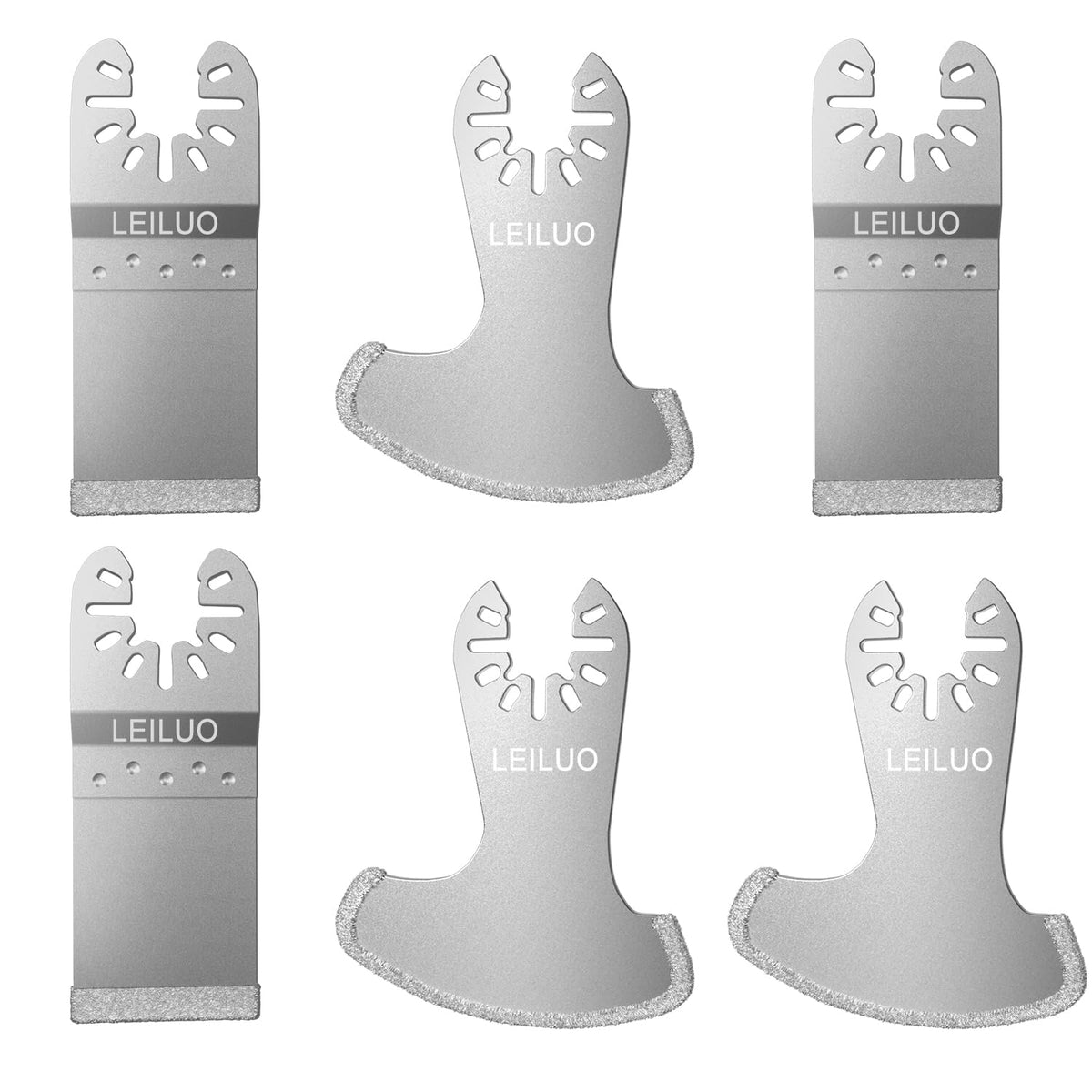 LEILUO Diamond oscillating blade with flat head for fast grout removal in tight seams.