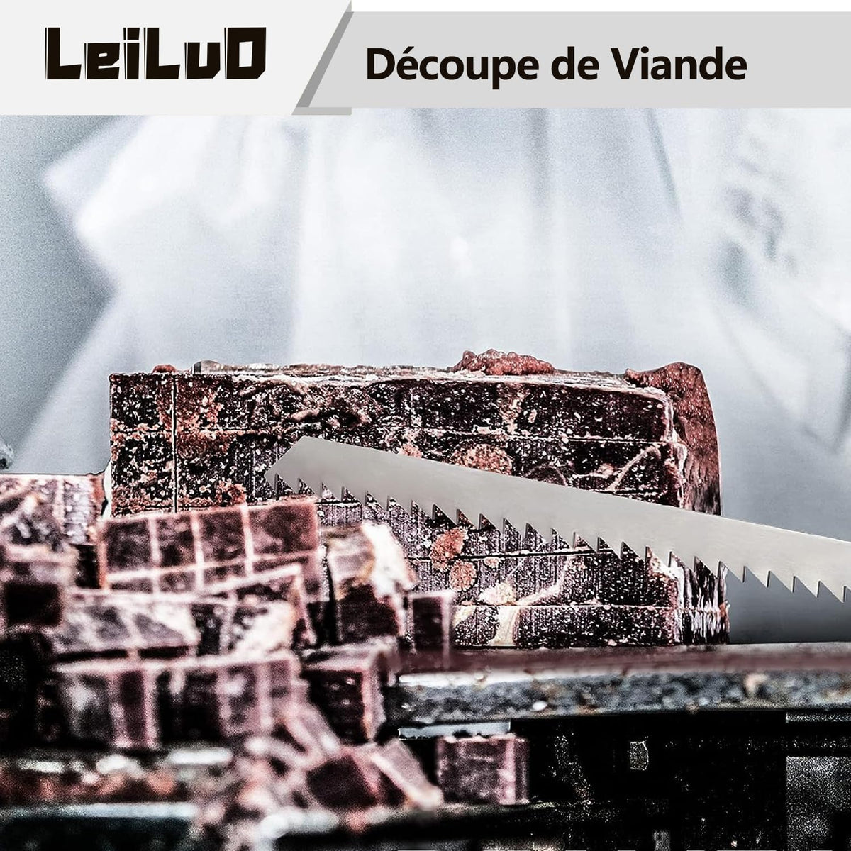 LEILUO five-piece blade set for diverse meat and bone tasks.