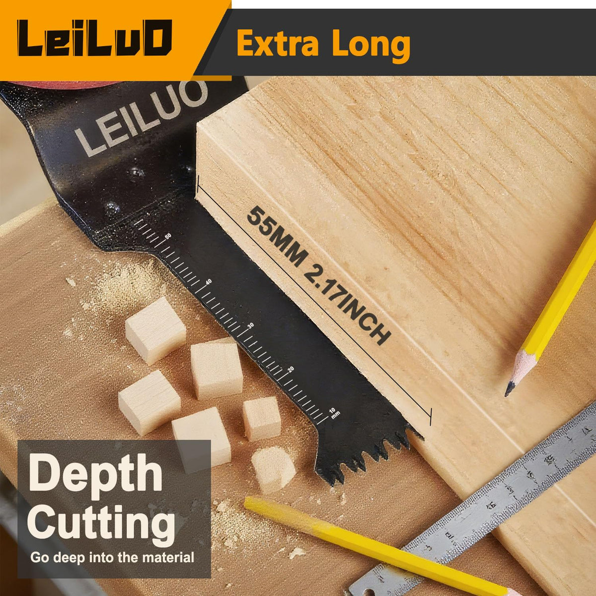 LEILUO quick-release interface enabling fast blade changes.