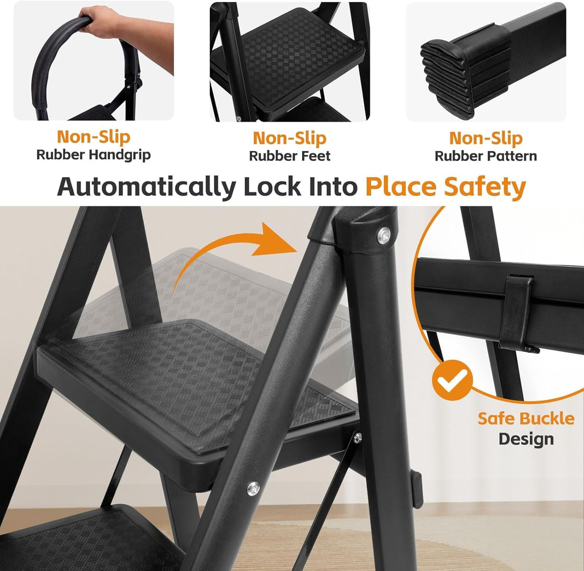 LEIMO KPARTS secure top handrail adds safety when reaching.