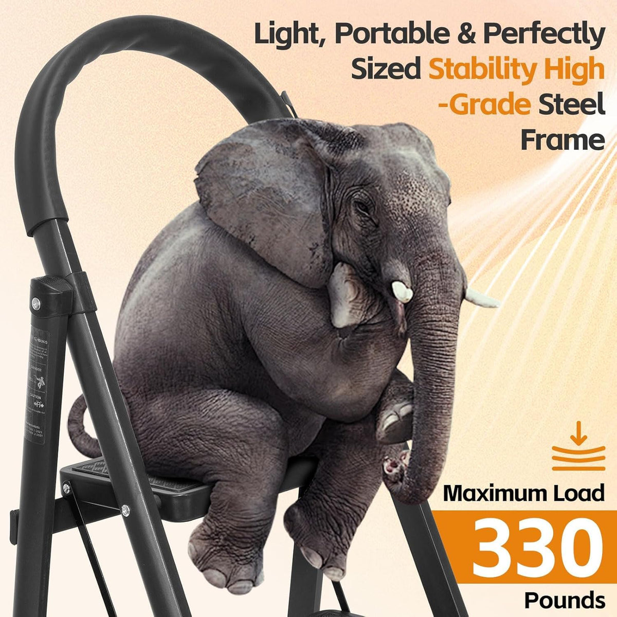 LEIMO KPARTS textured wide steps offer stable, comfortable climbs.