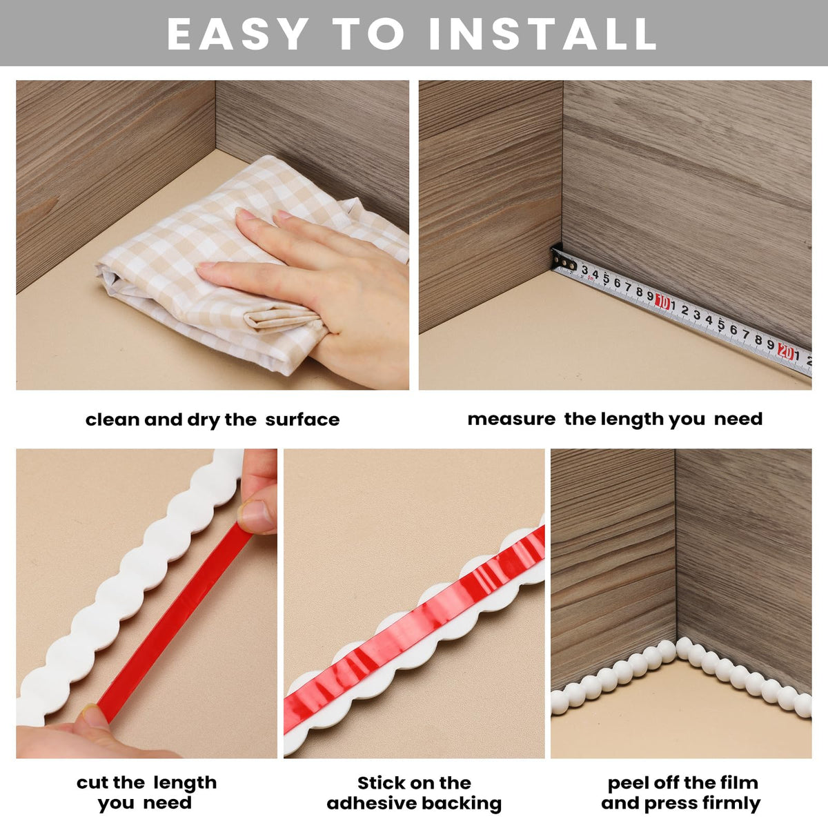 Leinuosen white molding trim refreshes bathrooms and living spaces