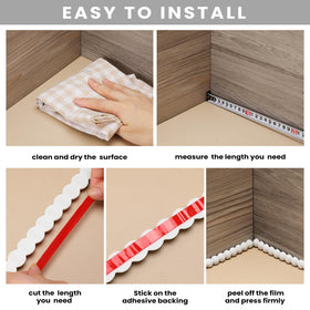 Leinuosen white molding trim refreshes bathrooms and living spaces