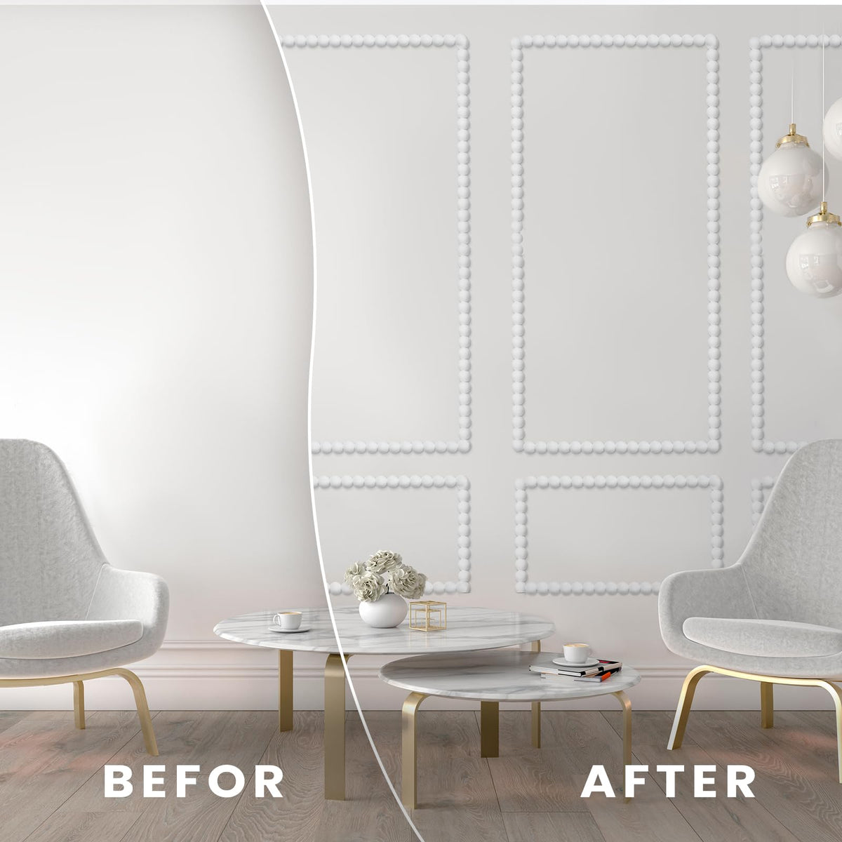 Leinuosen bead pearl trim enhances cabinets and ceilings with a glossy finish