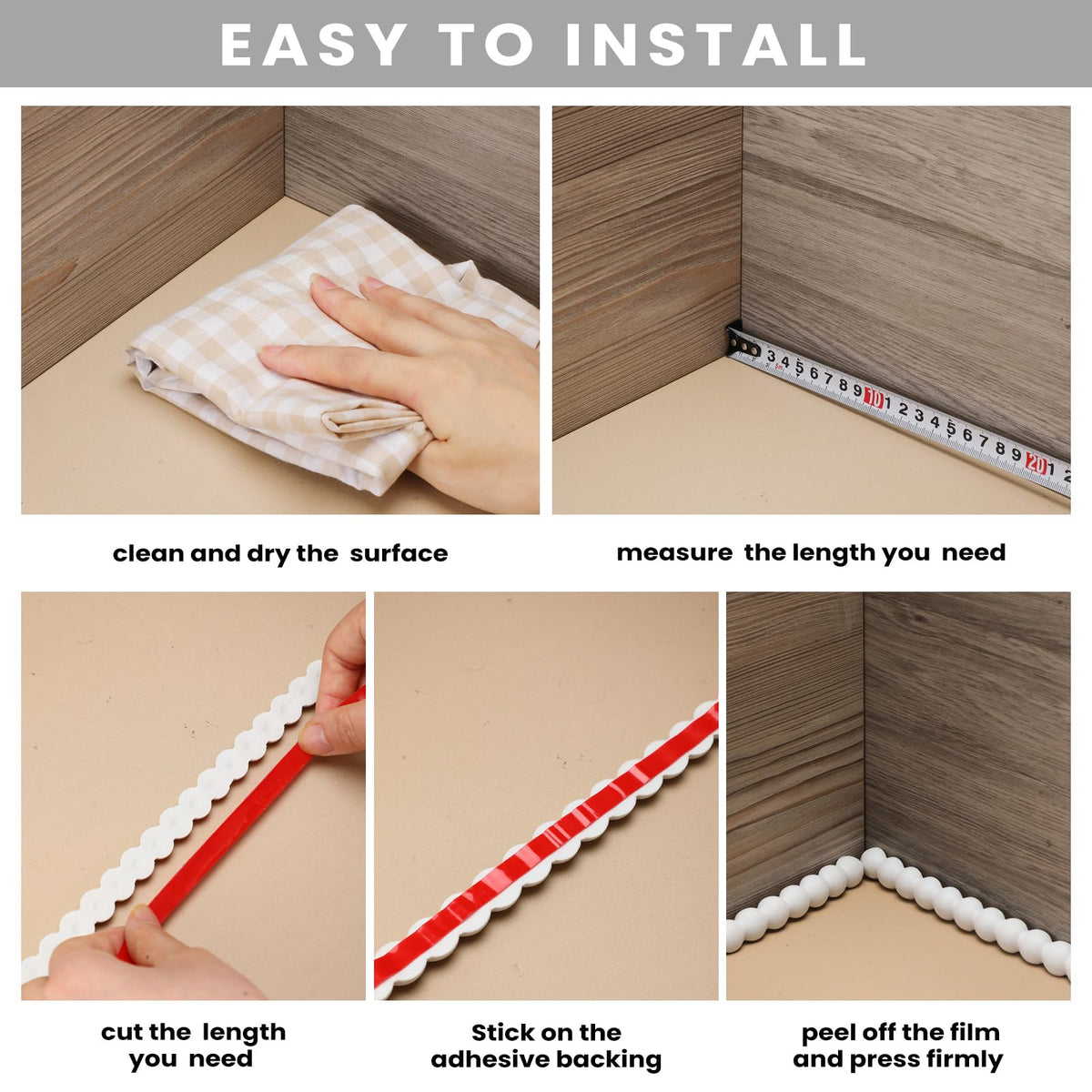 Leinuosen wall edge cabinet trim elevates TV and cabinet lines.