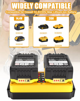 Leisuda compatible with DeWalt 14.4V/20V batteries across DCB series.