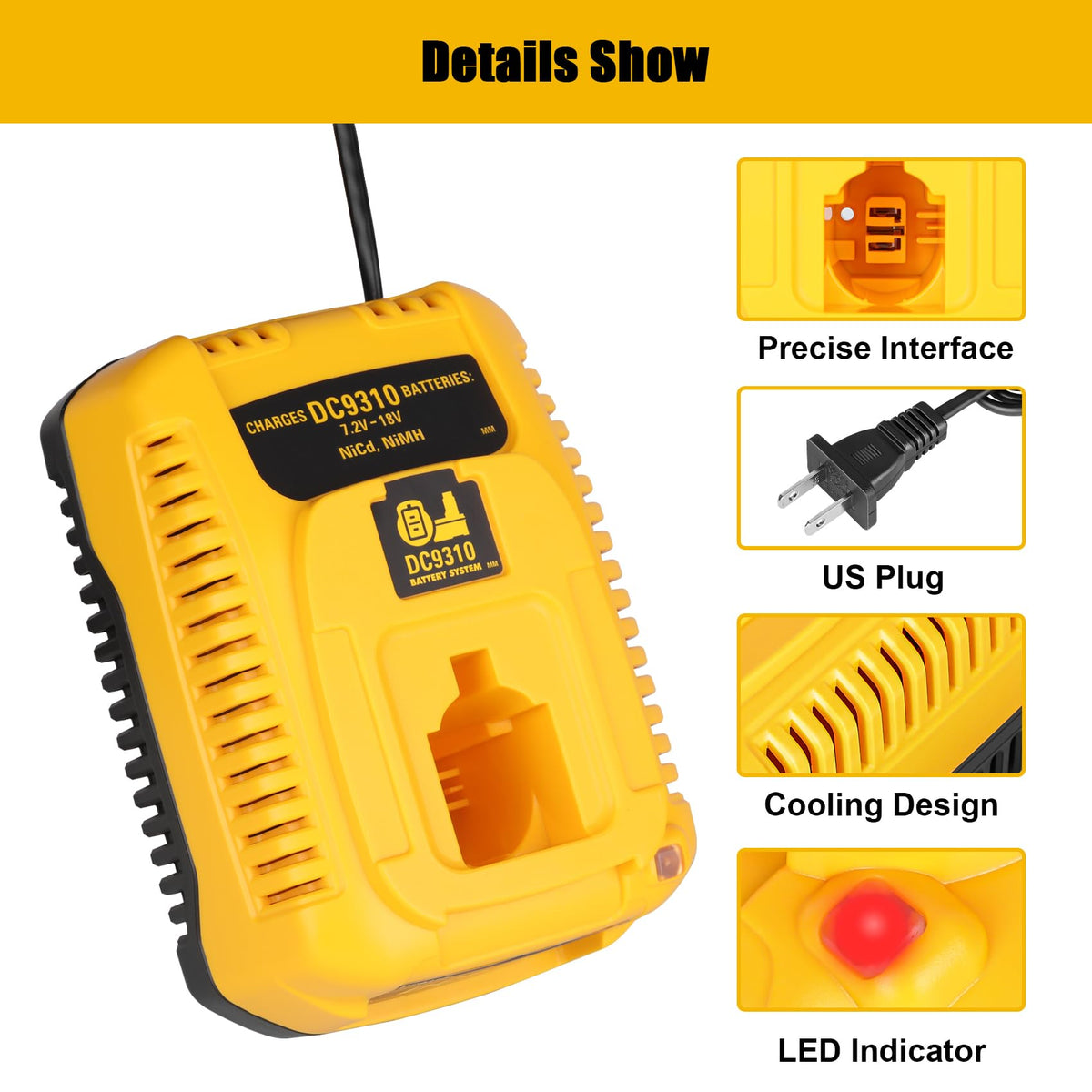 Dewalt 18V battery sits in Leisuda charger for a quick replacement setup