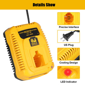 Dewalt 18V battery sits in Leisuda charger for a quick replacement setup