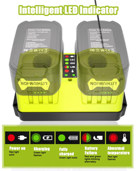 Leisuda P117 18V charger includes built-in cooling for safe, continuous charging