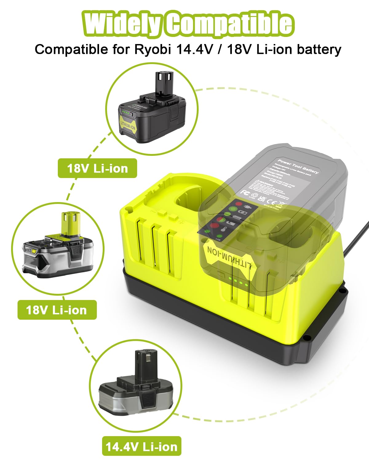 Leisuda P117 18V charger with LED indicators helps monitor progress easily