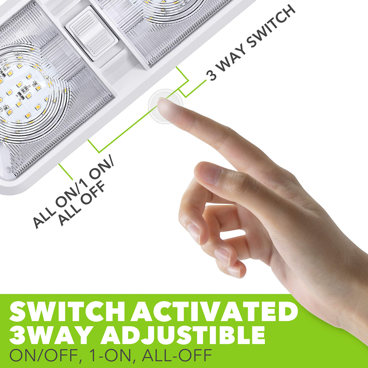 RV interior with Leisure LED 2-pack providing bright natural white light