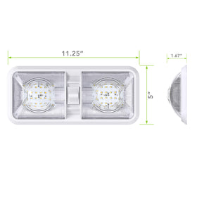 Leisure LED dome light side panel showing energy-efficient 6W draw