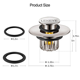 LEKEYE 2-in-1 drain stopper provides sealing and drainage in one unit.