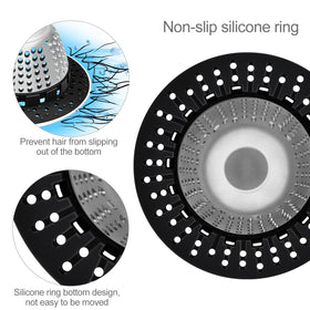 LEKEYE black bathroom accessory adds style while protecting drains.