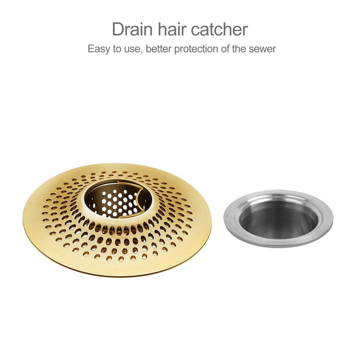 LEKEYE bronze drain cover close-up, prevents clogs and protects pipes in showers