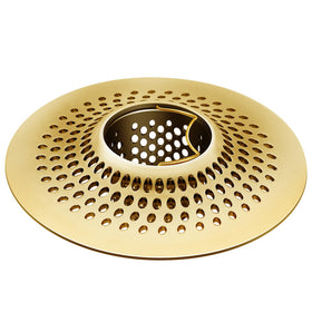 LEKEYE bronze shower drain hair catcher front view, keeps hair out of the drain and water flowing