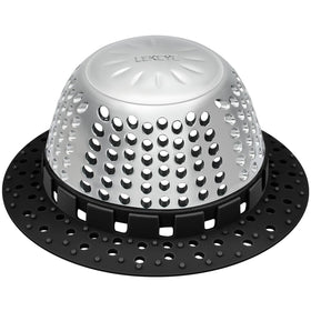 LEKEYE shower drain hair catcher with dome design catches hair and promotes smooth drainage.