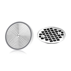 LEKEYE silicone edge hair catcher seals around the drain, blocking debris.