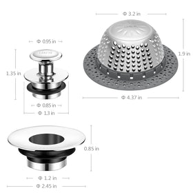 LEKEYE silicone ring sizes provide snug seal for most tub drains