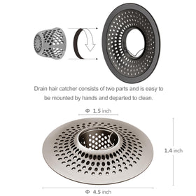 LEKEYE stainless steel drain protector brushed nickel; rustproof durability for bathroom life.