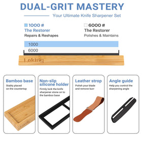 Leking 1000 grit coarse side in action for repairing dull edges