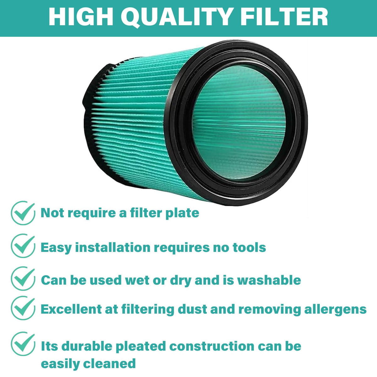 LEKVORN VF6000 cleaning brush assists quick maintenance and extend filter life.