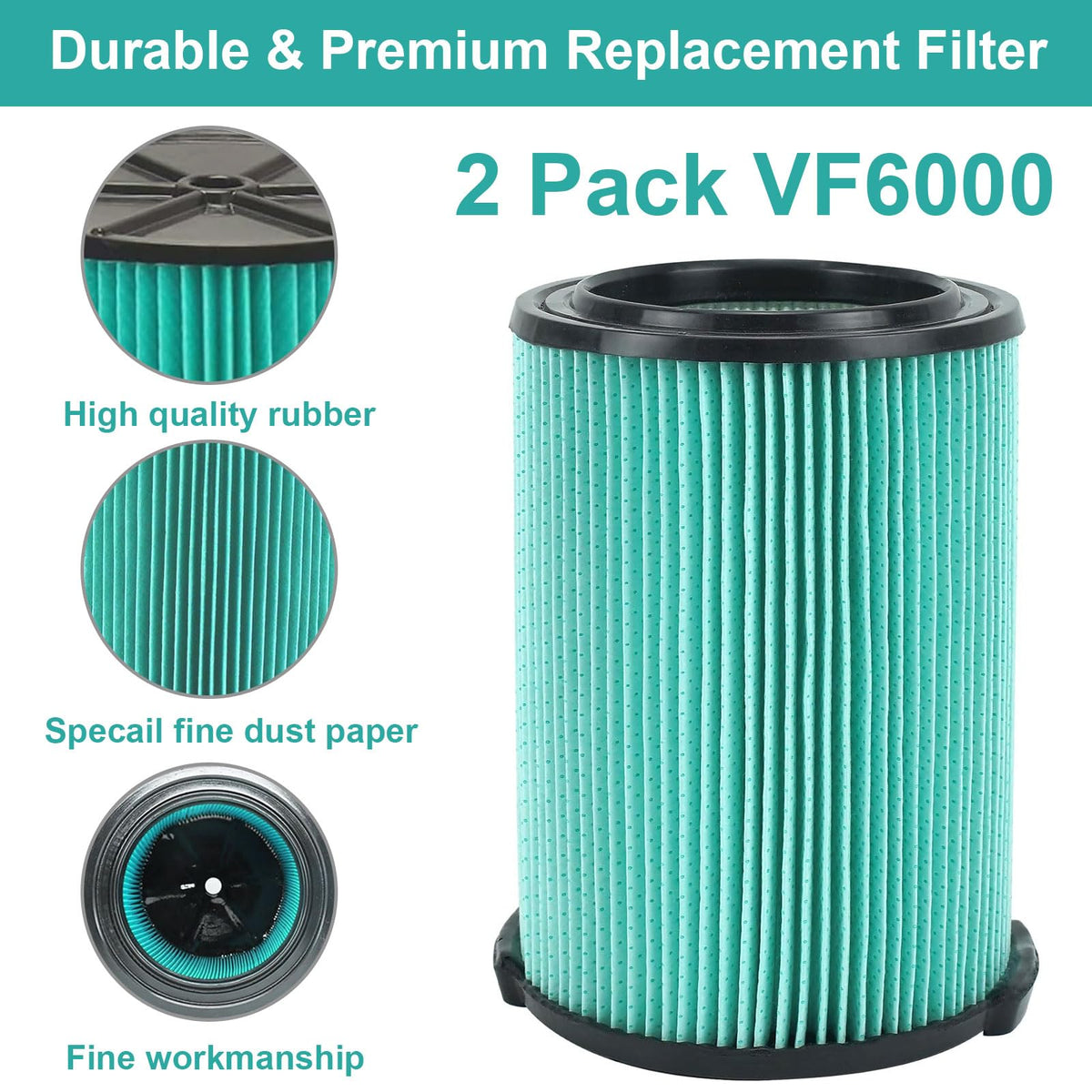 LEKVORN VF6000 foam sleeve demonstrates pre-filter protection against large debris.