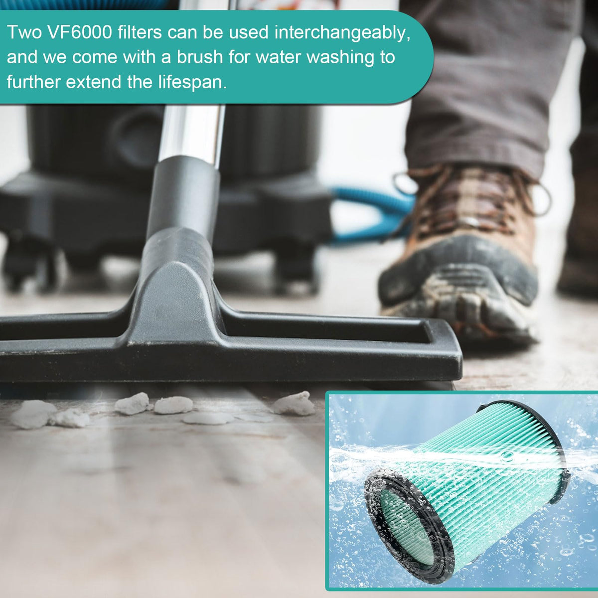 LEKVORN VF6000 vacuum-ready install demonstrates easy tool-free replacement.