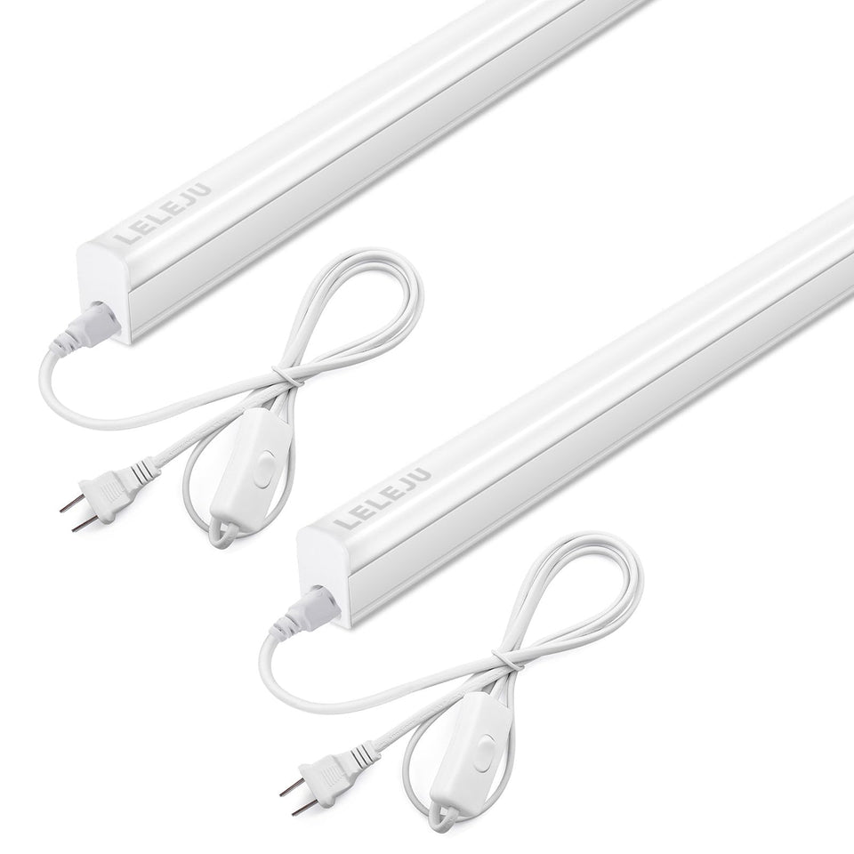 LELEJU 3ft LED shop light assembly provides bright daylight illumination.