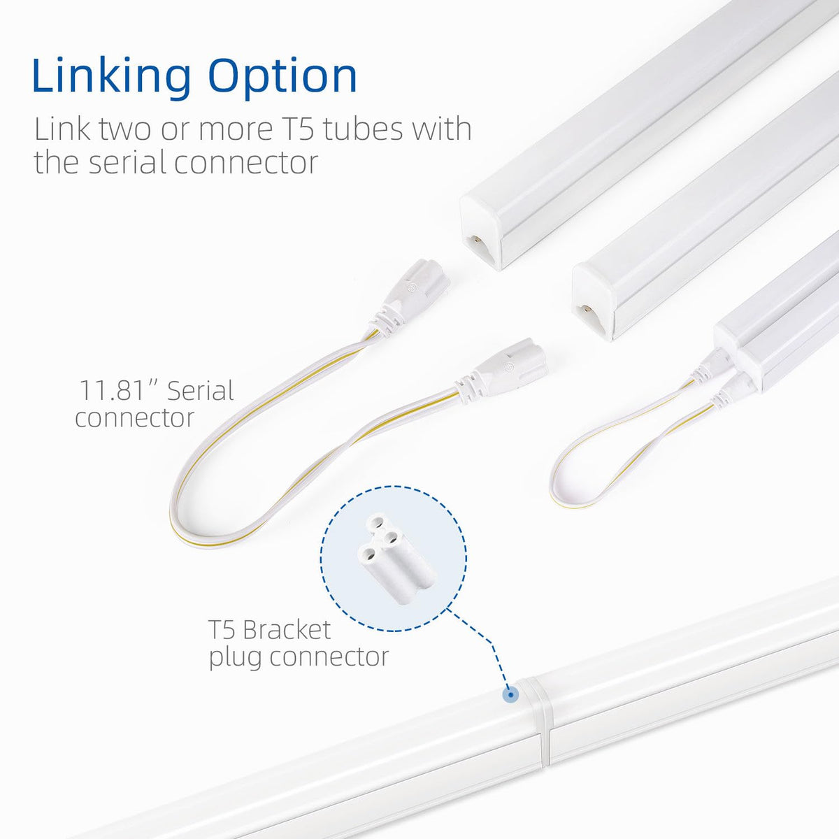 LELEJU 3ft LED shop light contents pack includes cables and connectors.