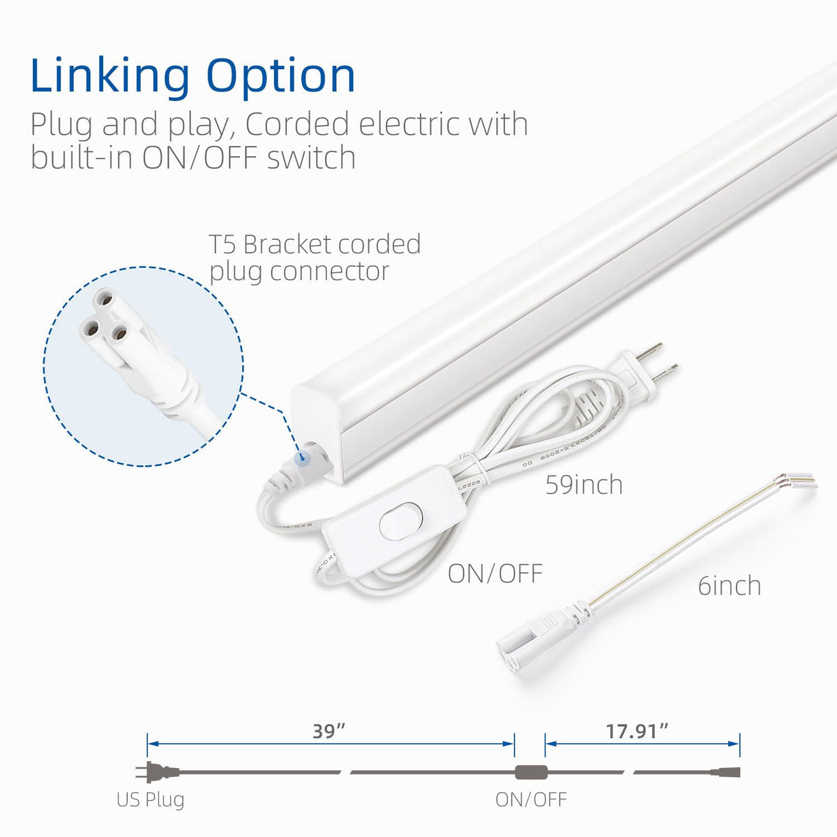 LELEJU linkable cords enable easy serial connection for multiple lights.