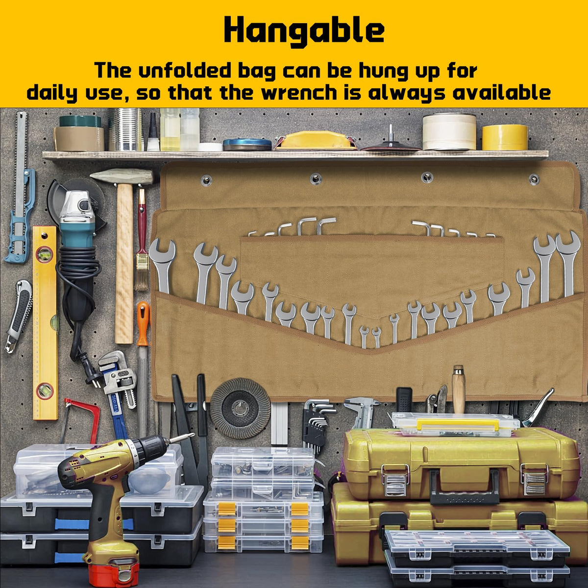 Lelezone Wrench Roll helps keep tools organized for faster DIY sessions.