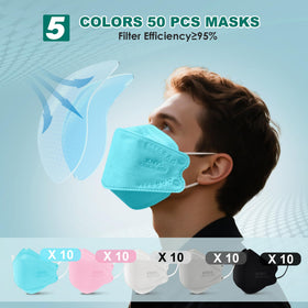 LEMENT KN95 mask black color showing ergonomic 3D fit and secure seal