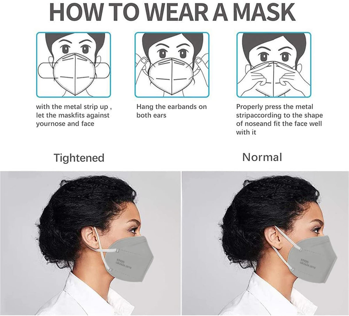 LEMENT KN95 grey pack of 50 masks suitable for family use.