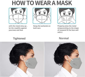 LEMENT KN95 grey pack of 50 masks suitable for family use.